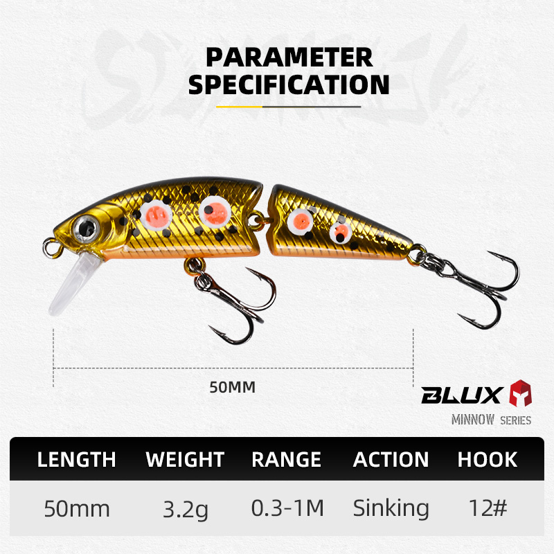 BLUX DR. Minnow Joint 50S Swim – обзор и цена Trout Fishing Lure